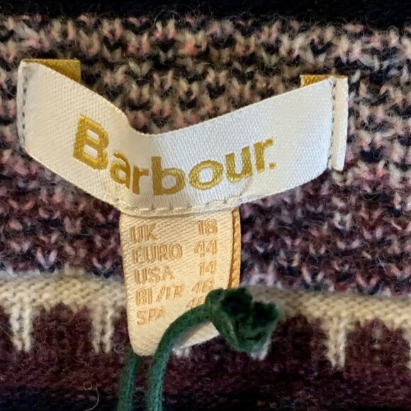 Barbour‎ Women's Birch Knit Fair Isle Crew Neck Wool Blend Sweater Size 14 NWT - Picture 10 of 14